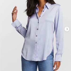 Robert Graham light blue Gabriela silk top NWT